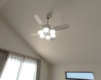 シ―リングファン・ペンダントライト同時設置【OCB384】シーリングファン設置事例紹介（東京都府中市）