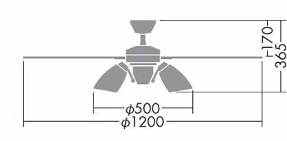 DP-38028 + DP-37973 LED 電球色 5灯 DAIKO(ダイコー)製シーリングファンライト