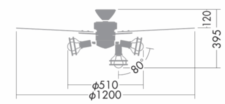 DCH-40348Y LED 電球色 5灯 軽量 DAIKO(ダイコー)製シーリングファンライト