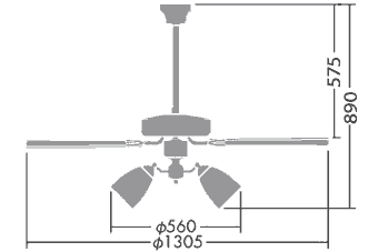 DP-35203G + DP-37980 + DP-35322 + DP-35207 傾斜対応 LED 6灯 DAIKO(ダイコー)製シーリングファンライト