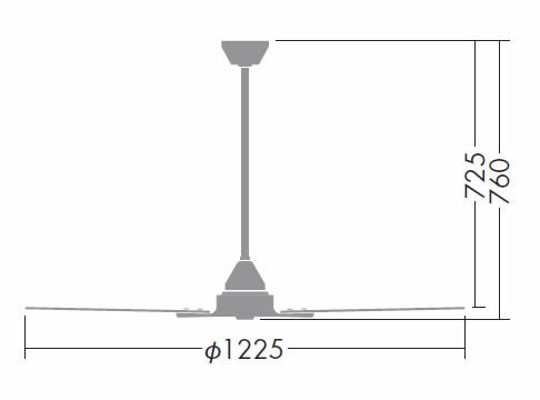 DP-38025 + DP-37651 傾斜対応 軽量 DAIKO(ダイコー)製シーリングファン