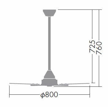 DP-38024 + DP-37651 傾斜対応 小型 軽量 DAIKO(ダイコー)製シーリングファン