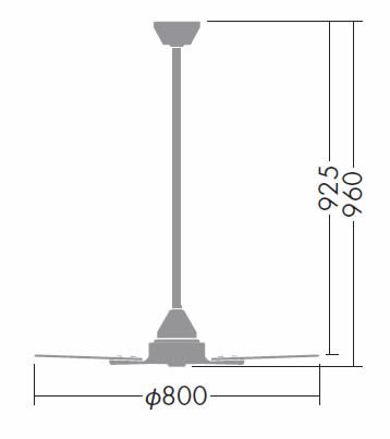 DP-38024 + DP-37652 傾斜対応 小型 軽量 DAIKO(ダイコー)製シーリングファン