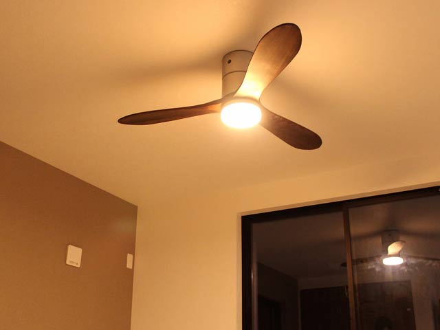 JE-CF004M SV + C-F01,JAVALO ELF Modern Collection REAL wood blades 電球色 大風量 LED 調光 1灯 薄型 軽量 HANWA(阪和)ハンワ製シーリングファンライト