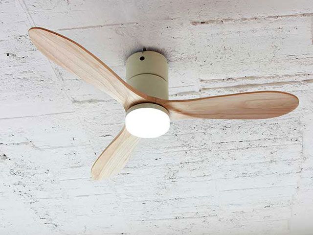 JE-CF004M WH,JAVALO ELF Modern Collection REAL wood blades 大風量 LED 調光 昼白色 1灯 薄型 軽量 HANWA(阪和)ハンワ製シーリングファンライト