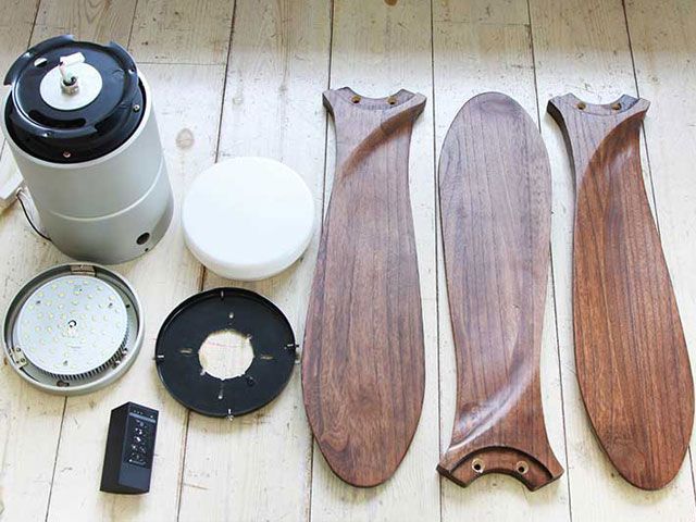 JE-CF004M SV + C-F01,JAVALO ELF Modern Collection REAL wood blades 電球色 大風量 LED 調光 1灯 薄型 軽量 HANWA(阪和)ハンワ製シーリングファンライト