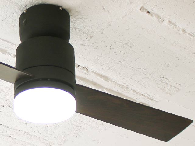 JE-CF005M-BK + C-F01,JAVALO ELF Modern Collection 2blades style LED 調光 電球色/昼白色 1灯 薄型 軽量 HANWA(阪和)ハンワ製シーリングファンライト