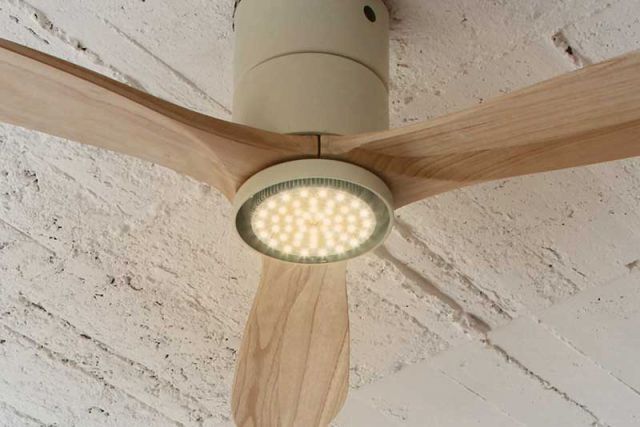 JE-CF017M WH,JAVALO ELF Modern Collection REAL wood blades 大風量 LED 調光 電球色 1灯 薄型 軽量 HANWA(阪和)ハンワ製シーリングファンライト