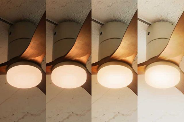 JE-CF017M WH,JAVALO ELF Modern Collection REAL wood blades 大風量 LED 調光 電球色 1灯 薄型 軽量 HANWA(阪和)ハンワ製シーリングファンライト