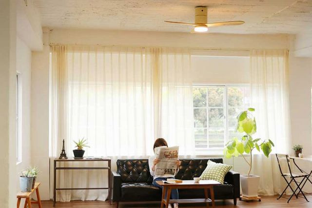 JE-CF017M WH,JAVALO ELF Modern Collection REAL wood blades 大風量 LED 調光 電球色 1灯 薄型 軽量 HANWA(阪和)ハンワ製シーリングファンライト