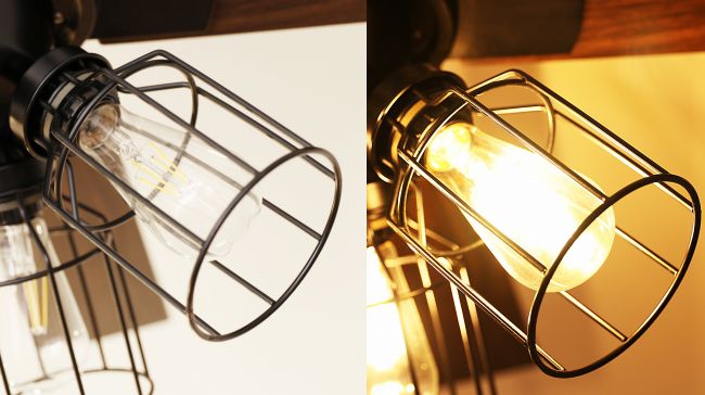 JE-CF003-WH,JAVALO ELF Modern Collection フィラメントLED LED 電球色 4灯 軽量 HANWA(阪和)ハンワ製シーリングファンライト
