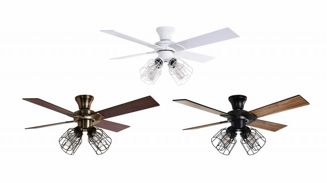 JE-CF003-WH,JAVALO ELF Modern Collection フィラメントLED LED 電球色 4灯 軽量 HANWA(阪和)ハンワ製シーリングファンライト