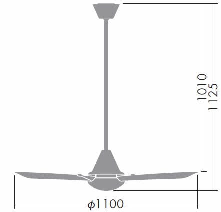 AEE695092 + AEE690171 大風量 傾斜対応 軽量 KOIZUMI(コイズミ)製シーリングファン