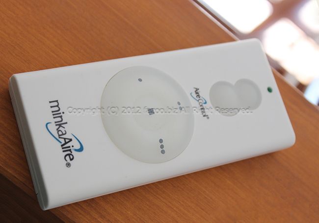 F844-DK + 4inch加工,fazooオリジナル加工モデル LightWave コア色 大風量 LED 調光 電球色 1灯 薄型 軽量 MinkaAire(ミンカエアー)製シーリングファンライト