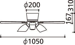WF419LC1 / WF419NC1 LED 調光 電球色/昼白色 6灯 薄型 ODELIC(オーデリック)製シーリングファンライト