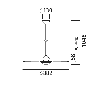 WF505 + WF669 傾斜対応 小型 軽量 ODELIC(オーデリック)製シーリングファン