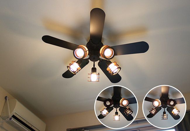 YCF-377BK + LD2602 / ND2602,Freely5 (フリーリィ) 大風量 LED 電球色/昼白色 5灯 軽量 YOUWA(ユーワ)製シーリングファンライト